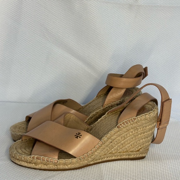 Tory Burch Beige Espadrille Wedges - Picture 2 of 9